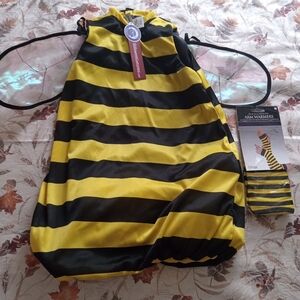 Bumblebee Costume Yellow and Black Striped Costume with Wings Kids Large